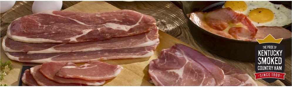 Broadbent Gourmet Market featuring Broadbent Country Ham, Bacon and Sausage